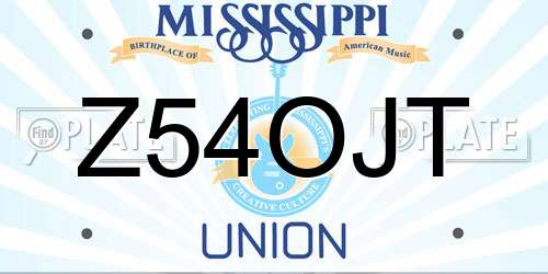 Z54OJT Mississippi License Plate