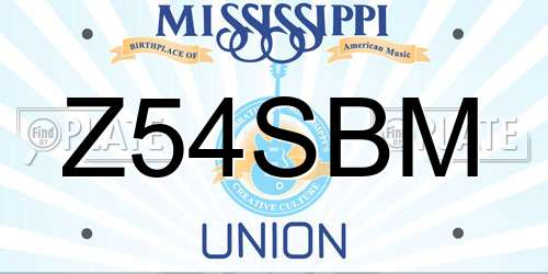 Z54SBM Mississippi License Plate
