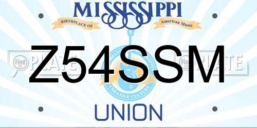Z54SSM Mississippi License Plate
