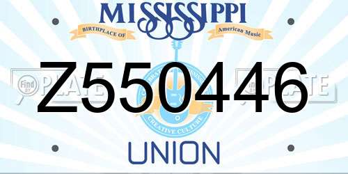 Z550446 Mississippi License Plate