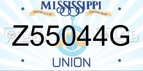 Z55044G Mississippi License Plate