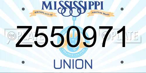 Z550971 Mississippi License Plate