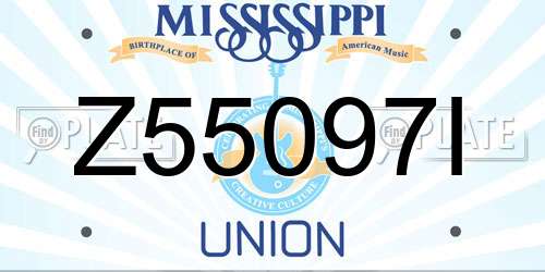 Z55097I Mississippi License Plate
