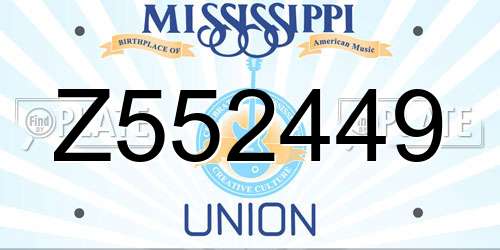Z552449 Mississippi License Plate