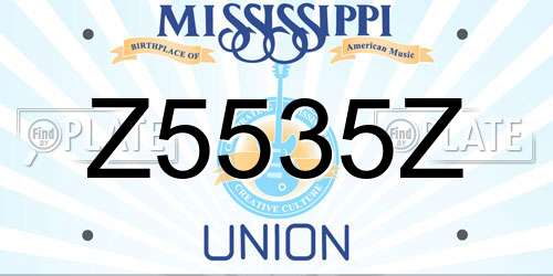 Z5535Z Mississippi License Plate