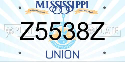 Z5538Z Mississippi License Plate