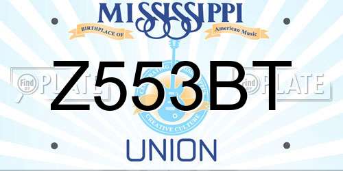 Z553BT Mississippi License Plate