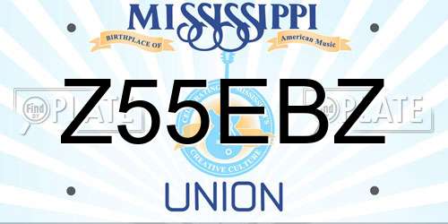 Z55EBZ Mississippi License Plate