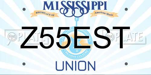 Z55EST Mississippi License Plate