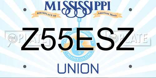 Z55ESZ Mississippi License Plate