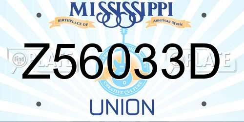 Z56033D Mississippi License Plate