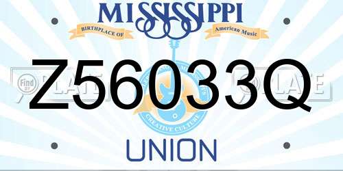Z56033Q Mississippi License Plate