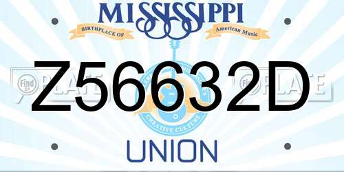 Z56632D Mississippi License Plate