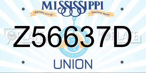 Z56637D Mississippi License Plate