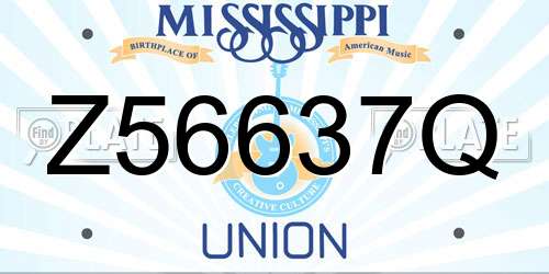 Z56637Q Mississippi License Plate