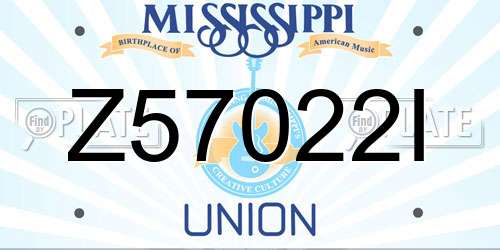 Z57022I Mississippi License Plate