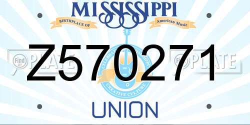 Z570271 Mississippi License Plate