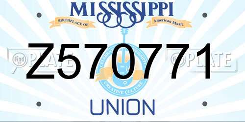 Z570771 Mississippi License Plate