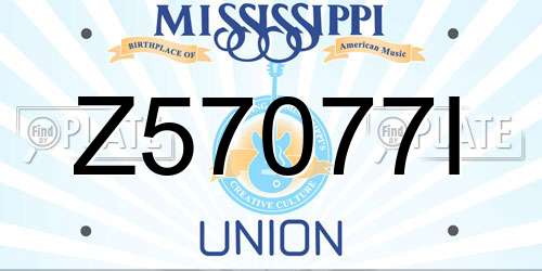 Z57077I Mississippi License Plate