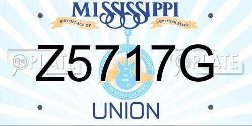 Z5717G Mississippi License Plate