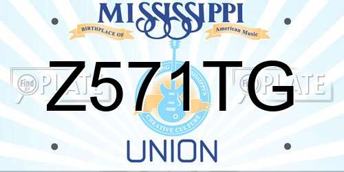 Z571TG Mississippi License Plate