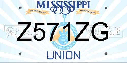 Z571ZG Mississippi License Plate