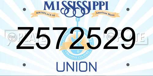 Z572529 Mississippi License Plate