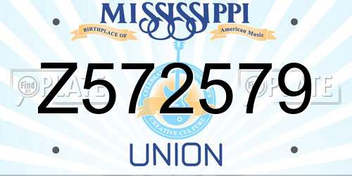 Z572579 Mississippi License Plate