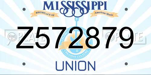 Z572879 Mississippi License Plate