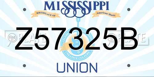 Z57325B Mississippi License Plate