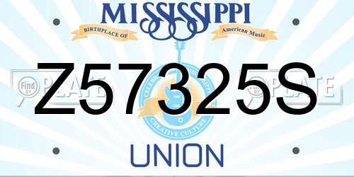 Z57325S Mississippi License Plate