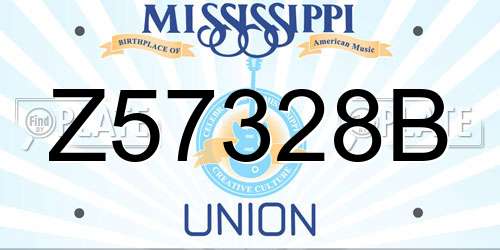 Z57328B Mississippi License Plate