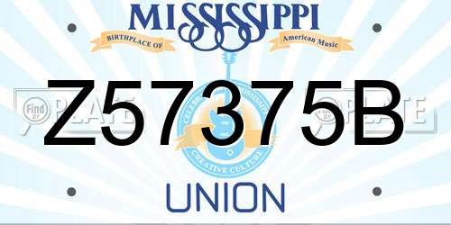 Z57375B Mississippi License Plate