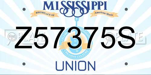Z57375S Mississippi License Plate