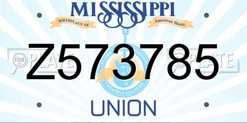 Z573785 Mississippi License Plate