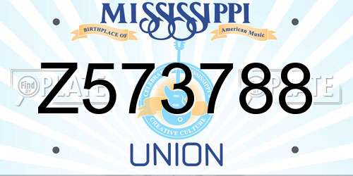 Z573788 Mississippi License Plate