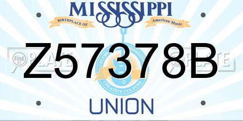 Z57378B Mississippi License Plate