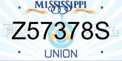 Z57378S Mississippi License Plate