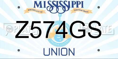 Z574GS Mississippi License Plate