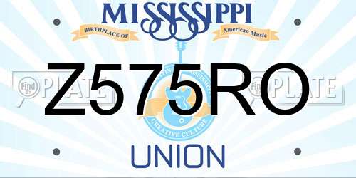 Z575RO Mississippi License Plate