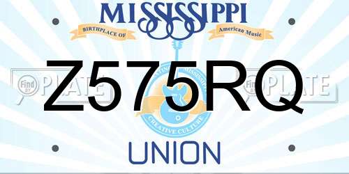 Z575RQ Mississippi License Plate