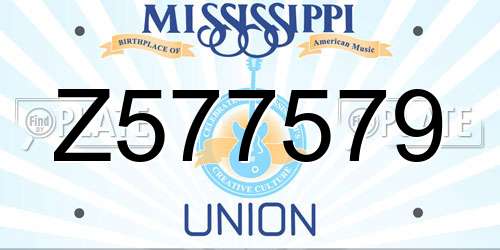 Z577579 Mississippi License Plate