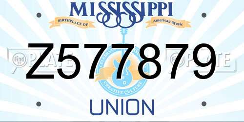 Z577879 Mississippi License Plate