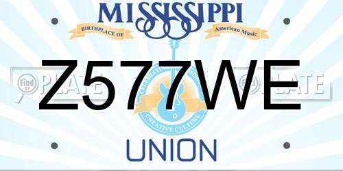 Z577WE Mississippi License Plate
