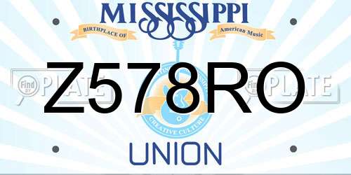 Z578RO Mississippi License Plate