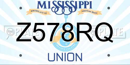 Z578RQ Mississippi License Plate