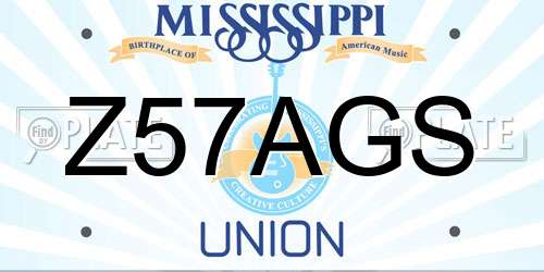 Z57AGS Mississippi License Plate