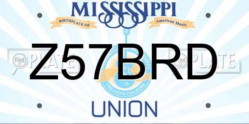 Z57BRD Mississippi License Plate