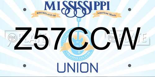 Z57CCW Mississippi License Plate