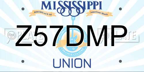 Z57DMP Mississippi License Plate
